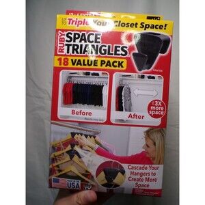 Ruby Space Triangles Hanger Connectors 18 Pack Closet Space Saver Black